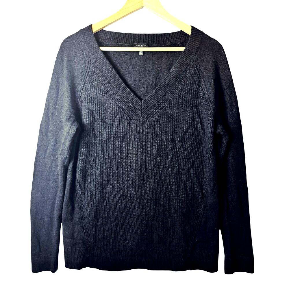 Talbots Cashmere Sweater Women’s Size Medium Long Sleeve Minimalist V-Neck